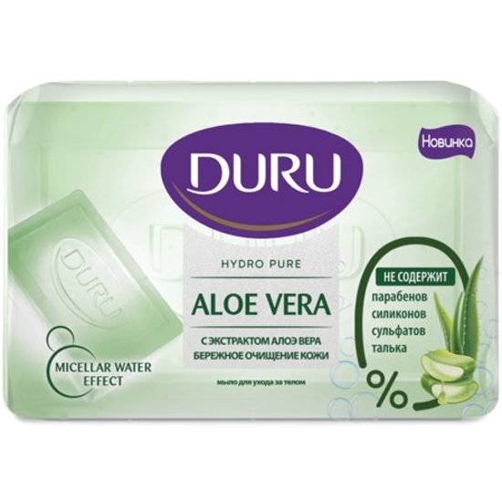 Туалетное мыло DURU HYDRO PURE с экстрактом алоэ вера, 110 г