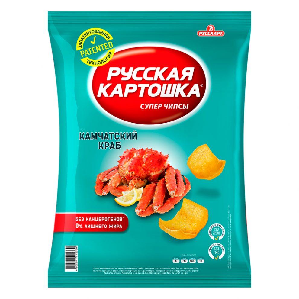 Чипсы Русская картошка со вкусом Камчатского краба 80 г, без жира