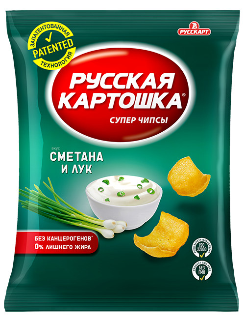 Чипсы Русская Картошка со вкусом сметаны и лука, 20 г