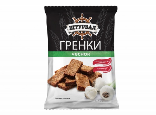 Ржаные гренки со вкусом чеснока, 100 грамм