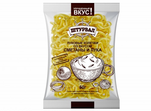 Луковые колечки с вкусом сметаны и лука, 50 грамм