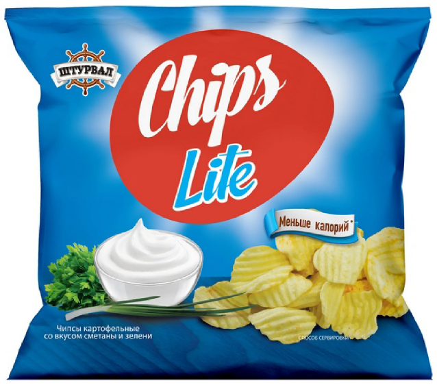 Чипсы CHIPS Lite со вкусом сметаны и зелени, 20 грамм