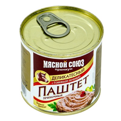 Деликатесный паштет с говяжьей печенью Мясной союз, 240 г