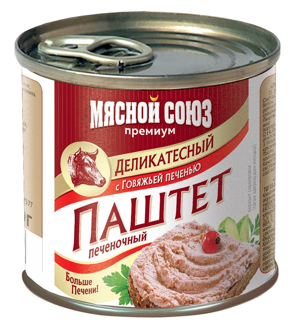 Паштет из говяжьей печени Мясной Союз нежный 240 г