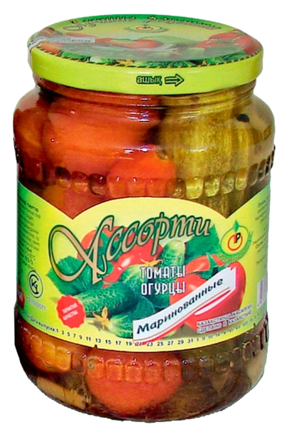 Ассорти из томатов и огурцов, 670 мл