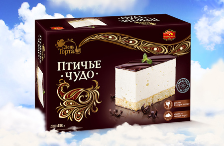 Торт Птичье чудо с нежным суфле и бисквитом, 450 грамм