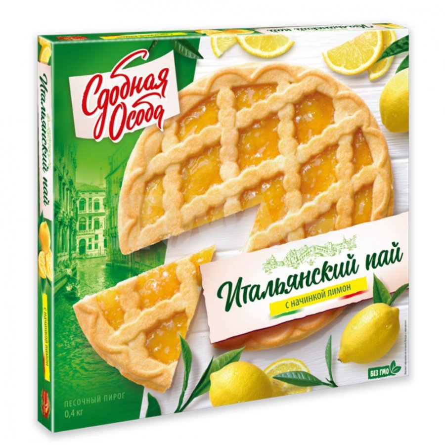 Песочный пирог с лимонной начинкой Итальянский Пай 400 г
