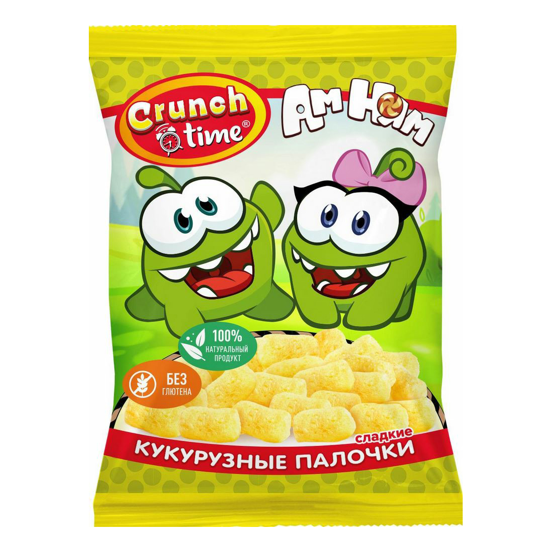 Сладкие кукурузные палочки Ам НЯМ Crunch Time с натуральными ингредиентами, 75 г
