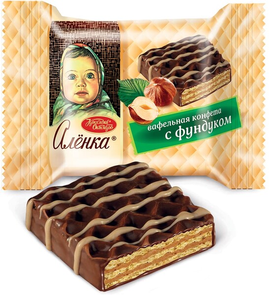 Вафельные конфеты Аленка с фундуком, вес 3 кг
