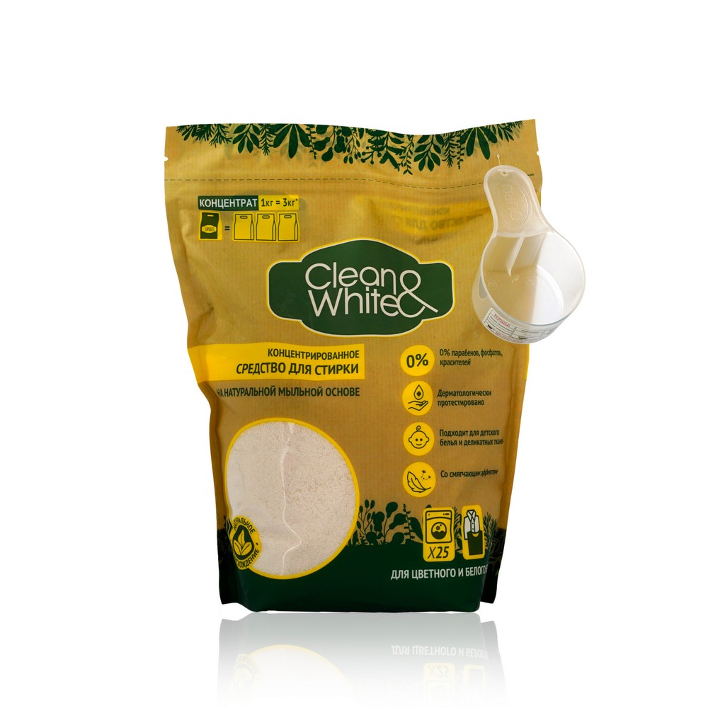 Средство для стирки гранулированное Duru Clean&White для белых и светлых тканей, 1000 грамм