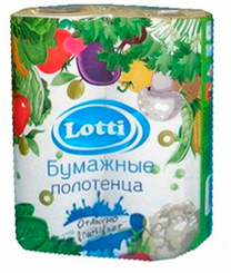 Туалетная бумага Лотти двухслойная, 2 рулона, размер 24x23 см, 50 листов в упаковке