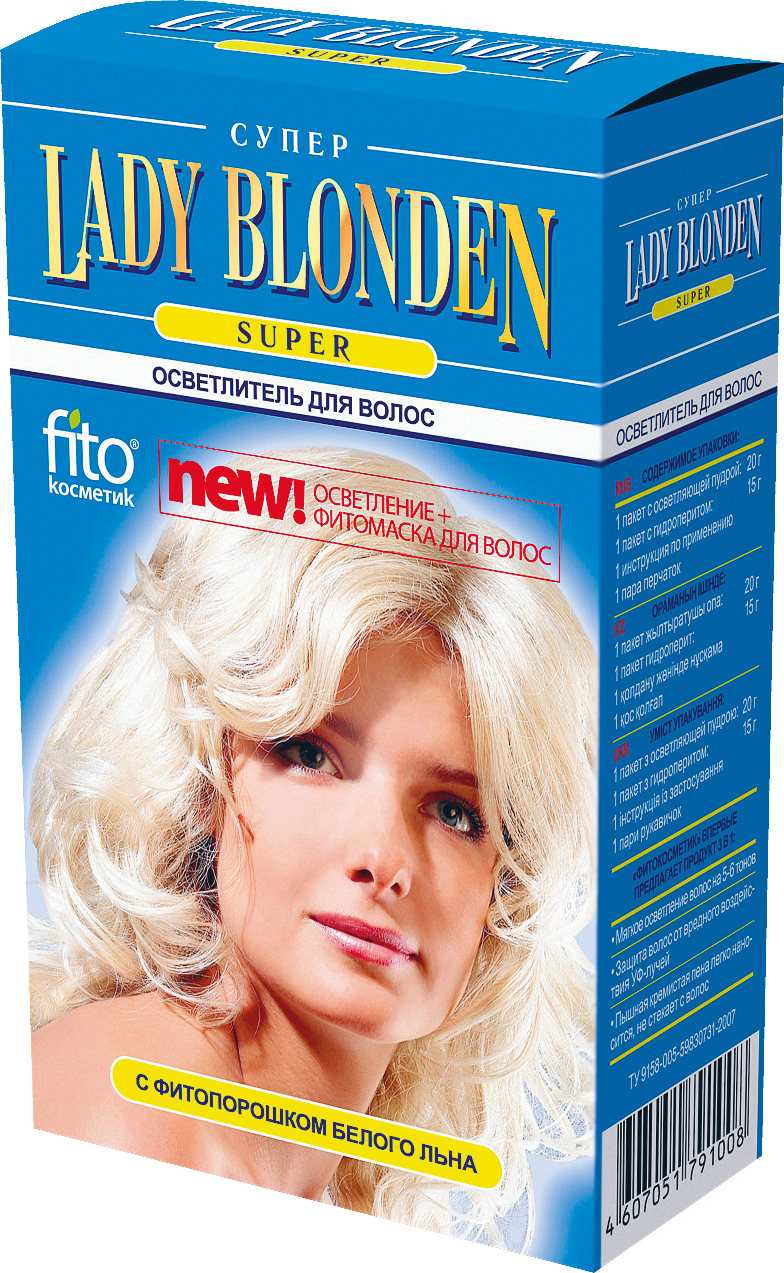 Осветлитель для волос Lady Blonden Super с фитопорошком белого льна 35 г