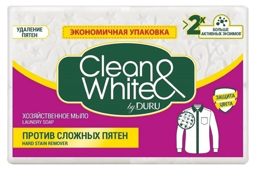 Хозяйственное мыло против пятен Clean White 120 грамм 4 штуки