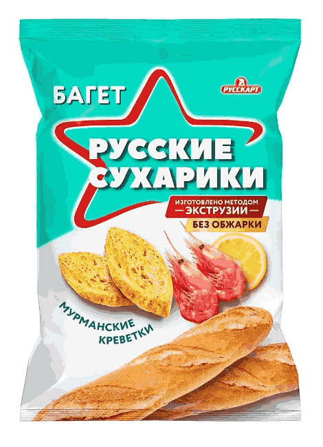 Сухарики пшеничные хрустящие со вкусом мурманских креветок, 50 г