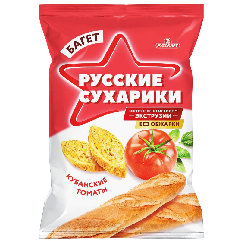 Сухарики пшеничные хрустящие со вкусом Кубанских томатов, 50 г, упаковка 24 шт