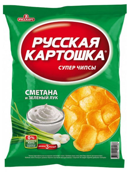 Чипсы Русская картошка со вкусом сметаны и лука 200 г 6 шт