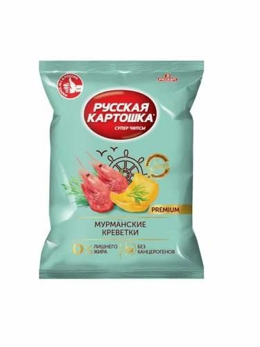 Чипсы Русская картошка со вкусом мурманских креветок 75 г 16 штук