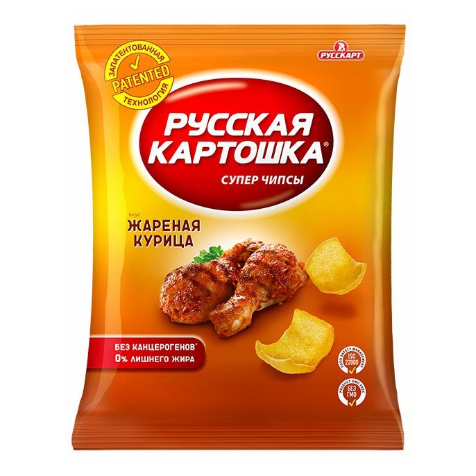 Чипсы Русская картошка со вкусом жареной курицы 75 г 16 шт