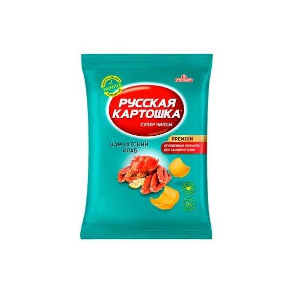 Чипсы Русская Картошка со вкусом камчатского краба, 140 г, упаковка 9 штук