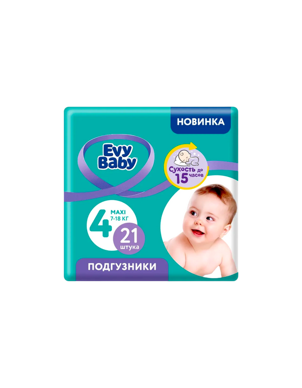 Детские подгузники Evy Baby Maxi, упаковка 21 штука