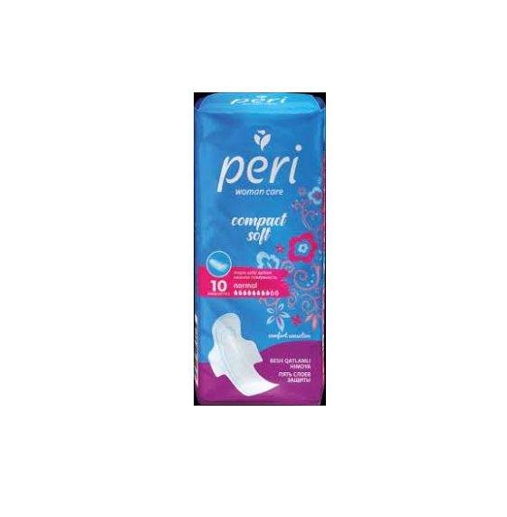 Гигиенические прокладки PERI Compact Soft Normal с хлопком, 10 штук