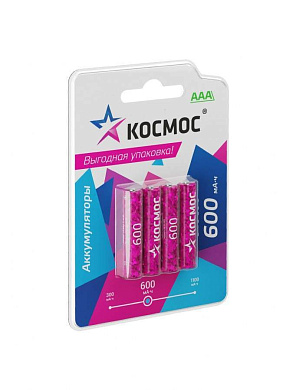 Аккумулятор Ni MH КОСМОС R03 600mAh 4 шт