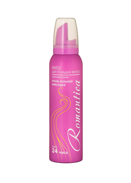 мусс для волос романтика с бета каротином очень сильная фиксация 200 мл