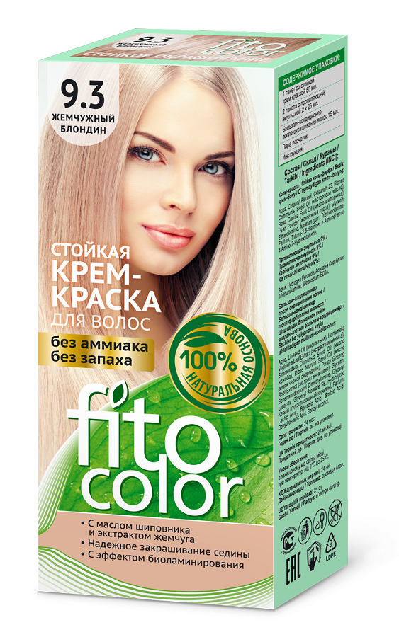 Краска для волос Fitocolor тон 9.3 жемчужный блондин 115 мл без аммиака
