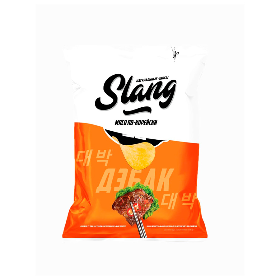 Чипсы Slang со вкусом мяса по корейски, 60 грамм