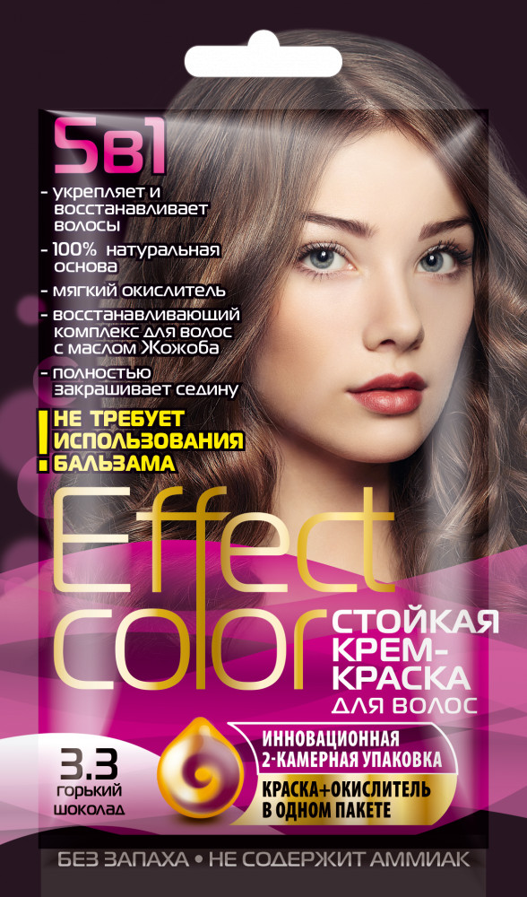 Стойкая крем краска для волос Effect Горький шоколад 50 мл