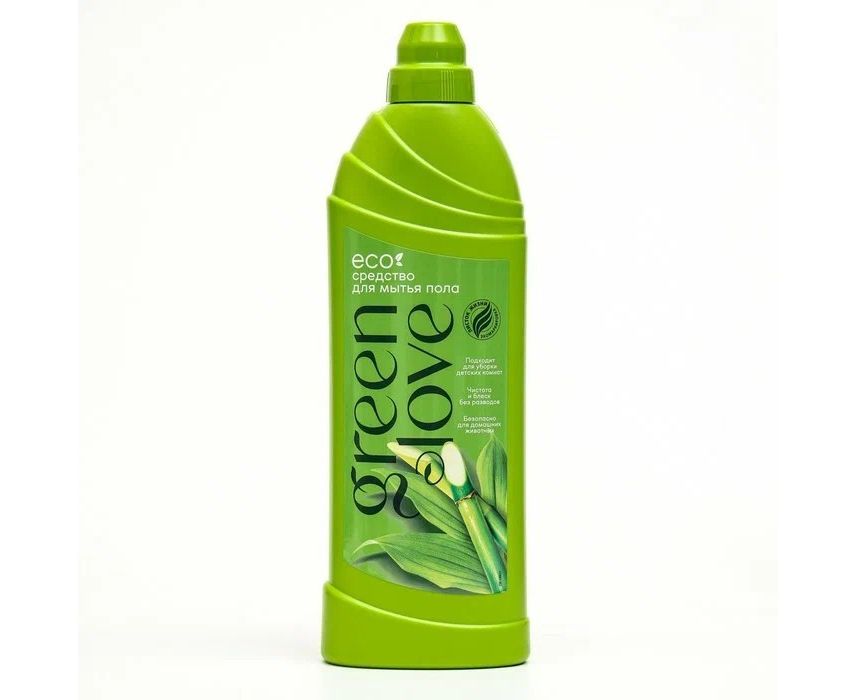 экологичное средство для мытья пола green love с экстрактами имбиря и бамбука, 1000 мл