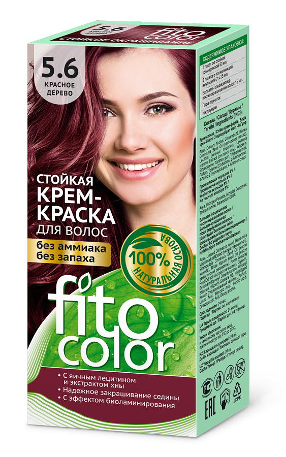 Краска для волос Fitocolor с тоном 5.6 Красное Дерево 115 мл