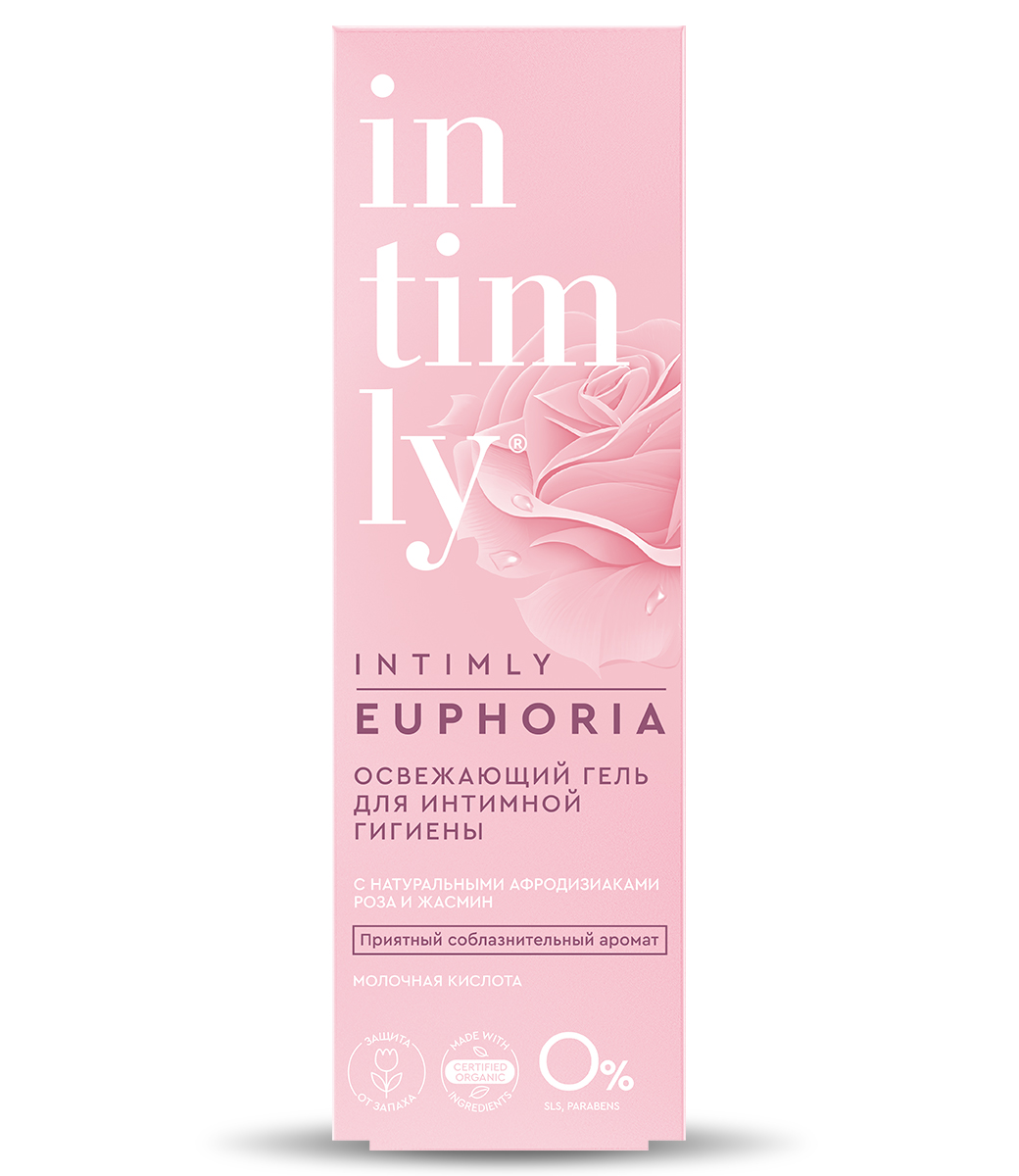 Гель для интимной гигиены INTIMLY Euphoria с афродизиаками, роза и жасмин, 220 мл