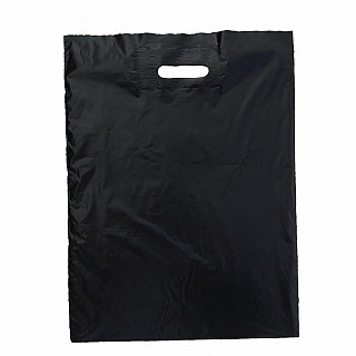 Полиэтиленовый пакет фирменный черного цвета 185х310 мм 0,05 мм малый