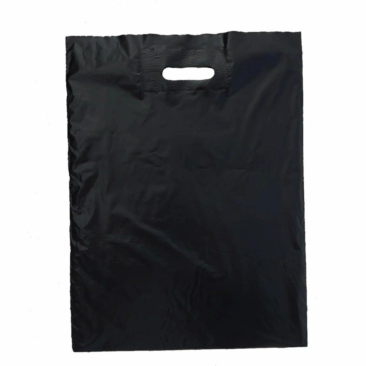 Полиэтиленовый пакет фирменный черного цвета 285x405 мм 0,05 мм средний толщины