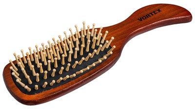 Деревянная массажная расческа VORTEX с волнообразной поверхностью, размеры 23,5 х 4,5 х 3,5 см