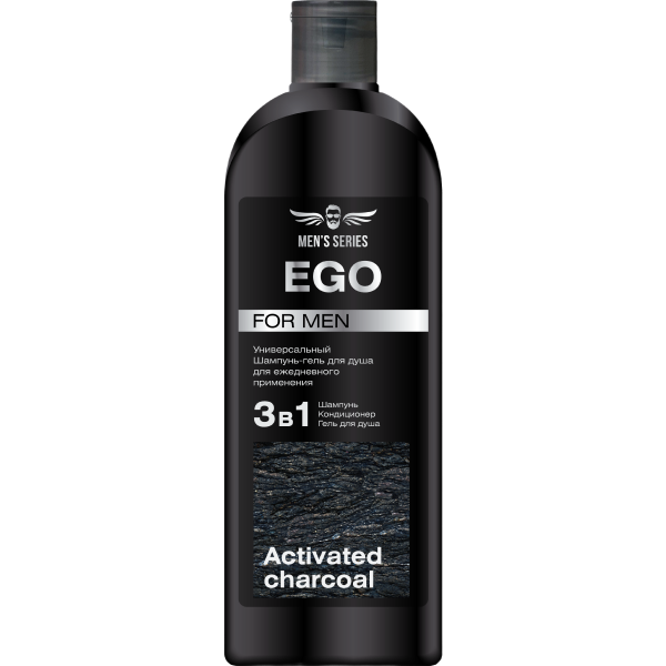 Шампунь для мужчин с гелем для душа tolk ego с черным углем, 430 г