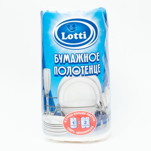 Бумажные полотенца Lotti Белые 1 рулон, размер 24 23 см, упаковка 15 штук