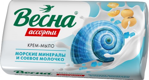 Мыло Весна минеральная соль с морскими минералами и соевым молочком, 90 г