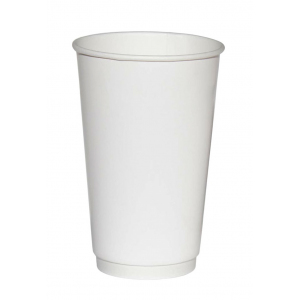 Бумажный двухслойный стакан белого цвета 400 мл от производителя, упаковка 400 штук