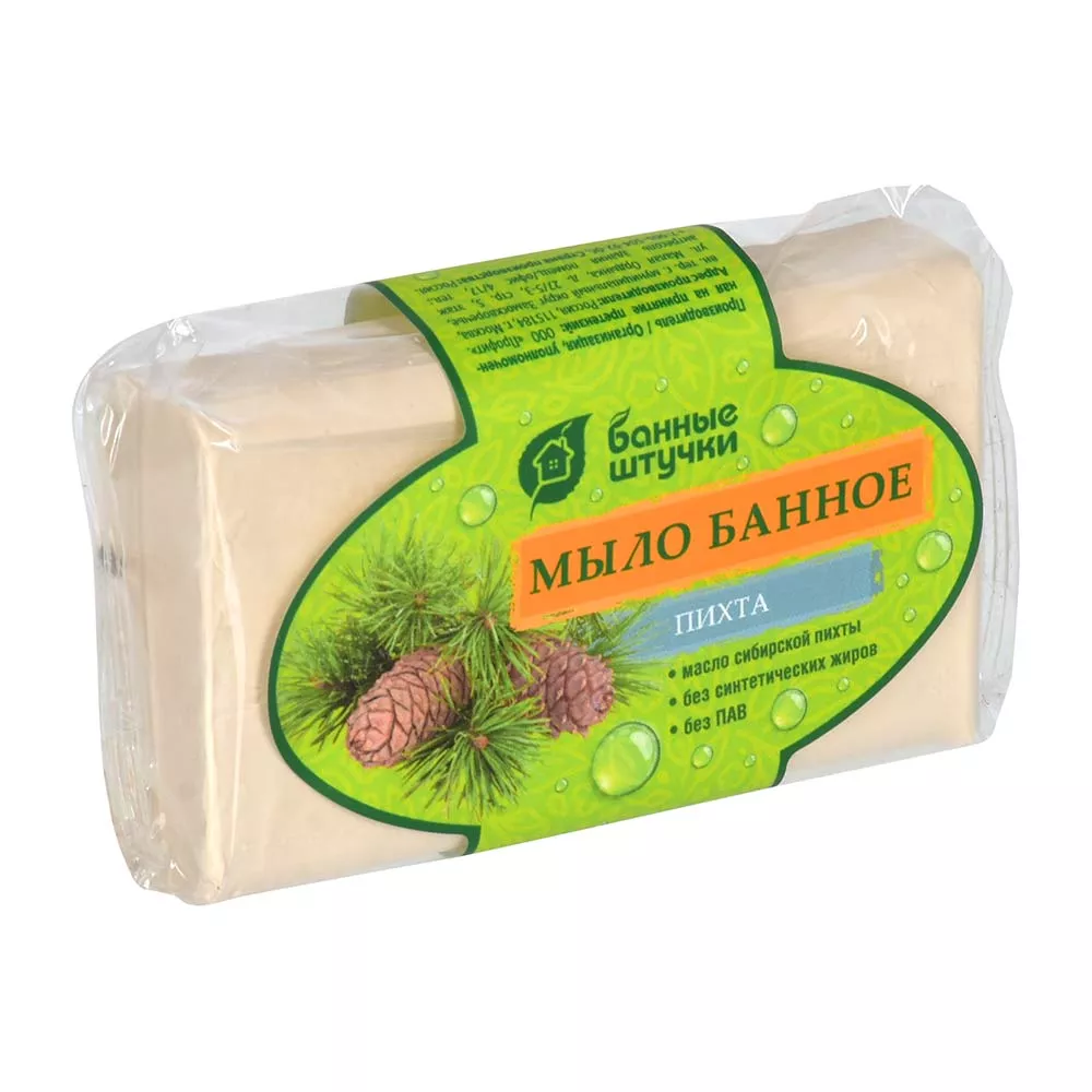 Кусковое мыло с пихтой 100 г для бани и сауны БШ