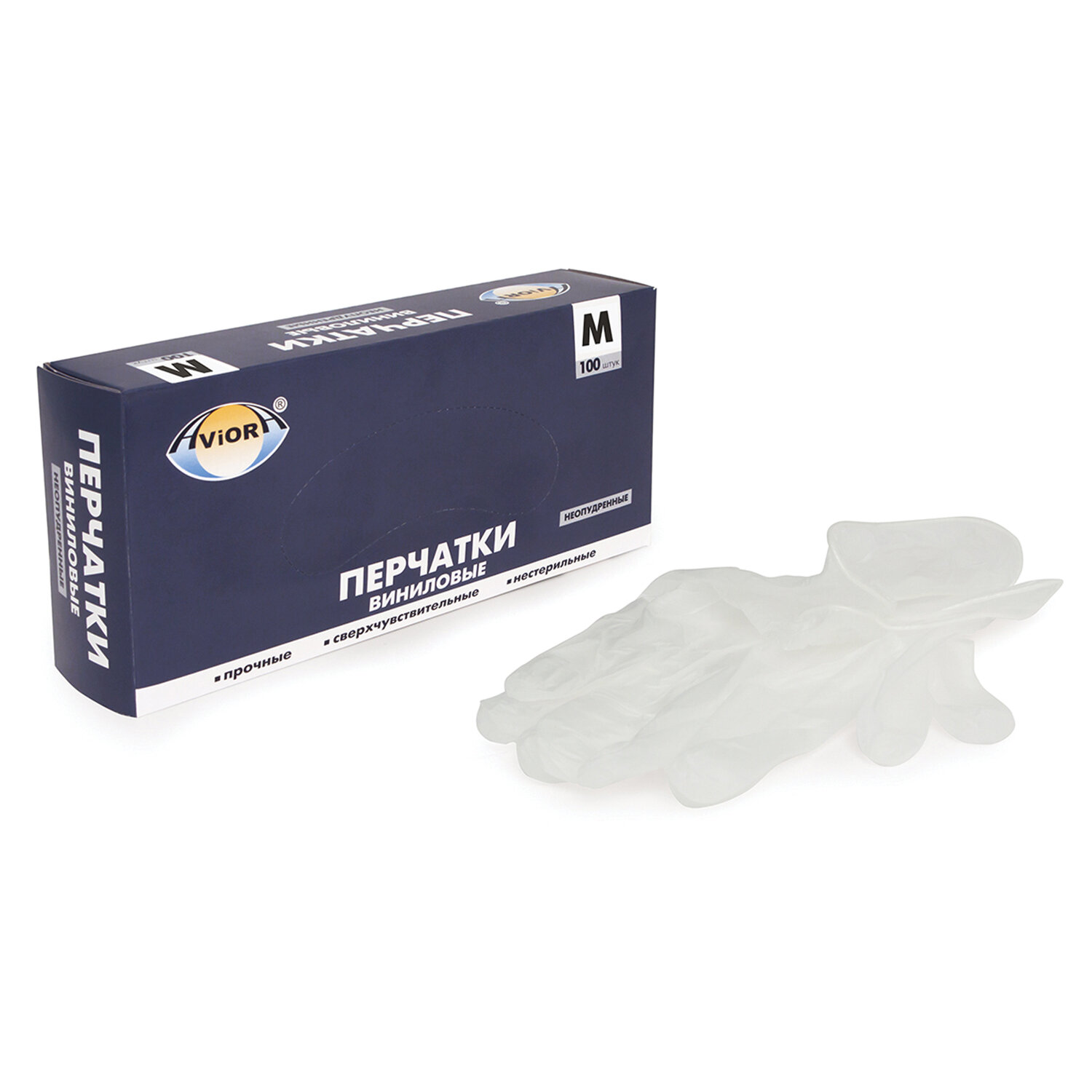 виниловые неопудренные перчатки размер m, 100 штук в упаковке 10 упаковок