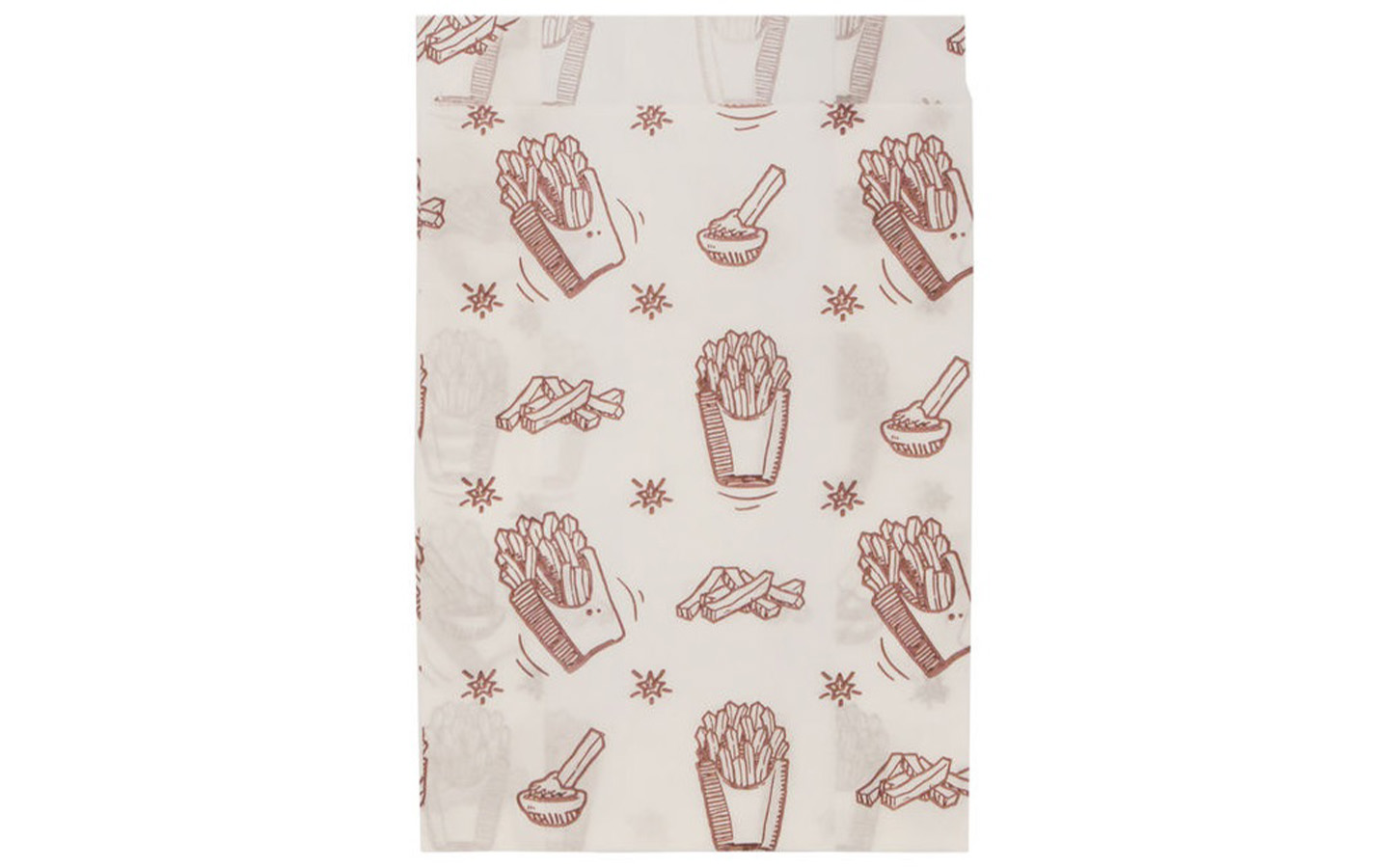 Пакет бумажный ФРИ 175x110x55 мм жиростойкий белый, упаковка 3500 штук