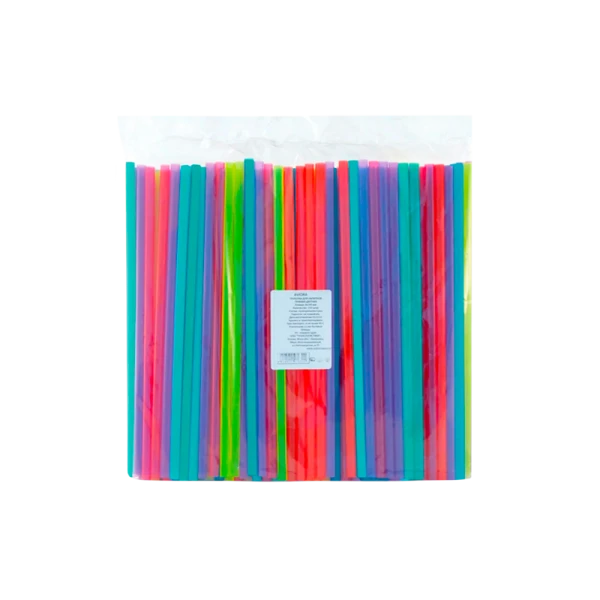 цветные прямые трубочки для напитков 8x240 мм, 250 штук в упаковке, 24 упаковки в коробке
