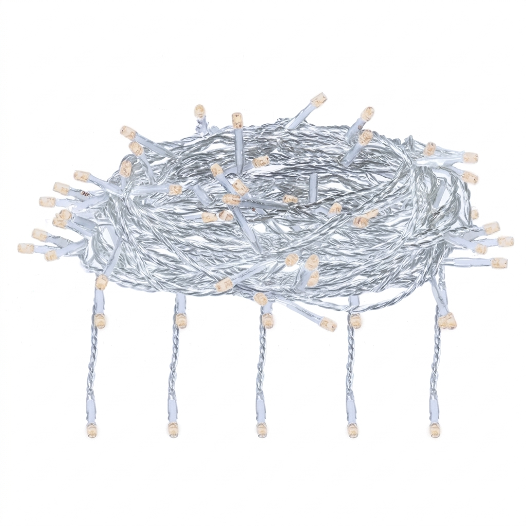 Гирлянда занавес с 156 теплых LED ламп, 12 нитей, 8 режимов, прозрачный провод, размер 1,5х1,5 метра
