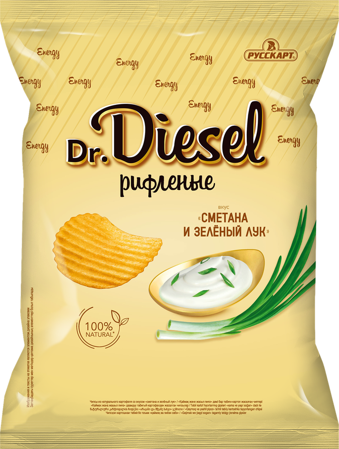 Чипсы  dr. diesel  120г  20п  со вкусом сметана и зеленый лук