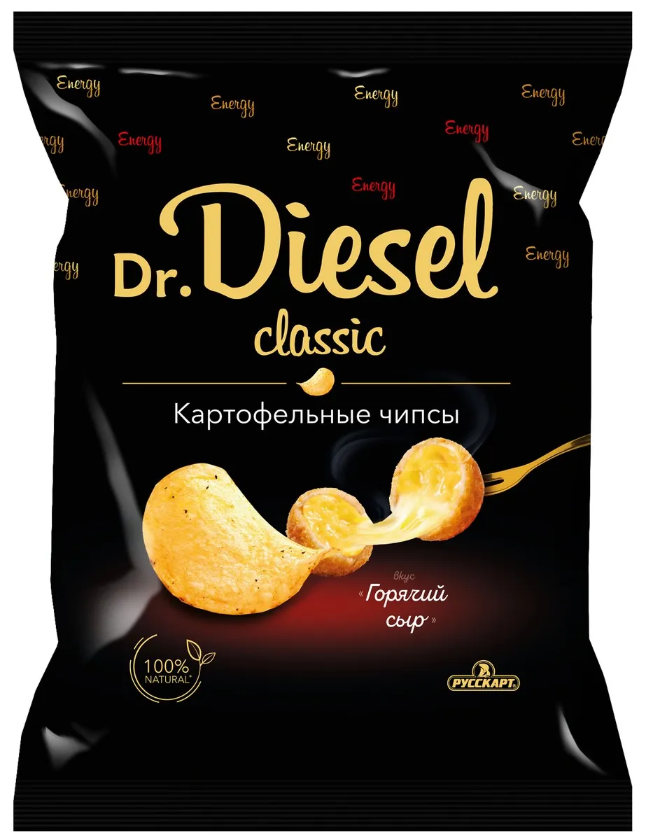 Чипсы dr. diesel со вкусом горячего сыра, 120 грамм, набор из 10 упаковок