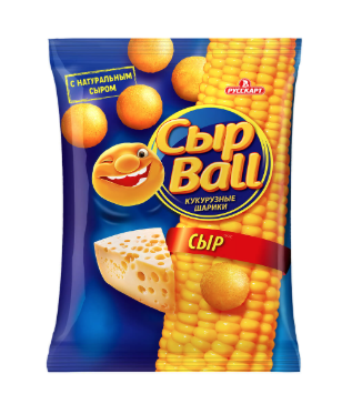 Кукурузные шарики сырball со вкусом сыра, 80 г, 21 шт