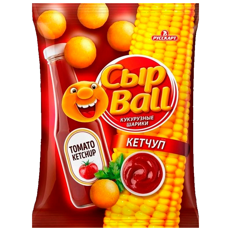 Кукурузные шарики сырball со вкусом кетчупа, 140 г, 12 шт