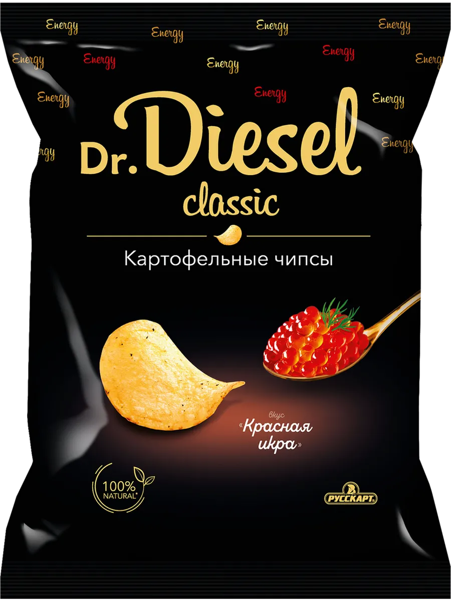 Чипсы  dr. diesel  120г  20п  со вкусом красная икра